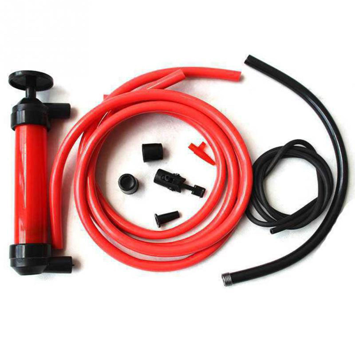 Orange Red Portable Manual Sucker Siphon Pump Transfer Oil Liquid Hand Air Pump Car