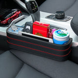 Universal Leather Car Seat Gap Storage Box Pocket Organizer Phone Holder with Coin Box - Auto GoShop