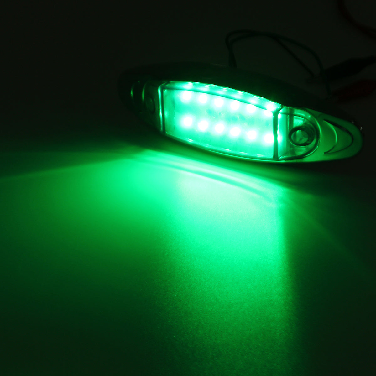 Aquamarine 6Pcs Green 24V LED Side Marker Light Flash Strobe Emergency Warning Lamp For Boat Car Truck Trailer