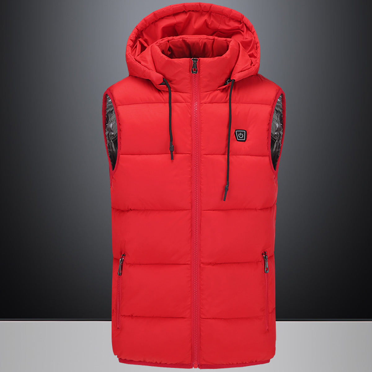 Firebrick 25-45°C Electric Heated Vest Waistcoat Hooded Winter Warmer USB Charge Heating Jacket Clothing