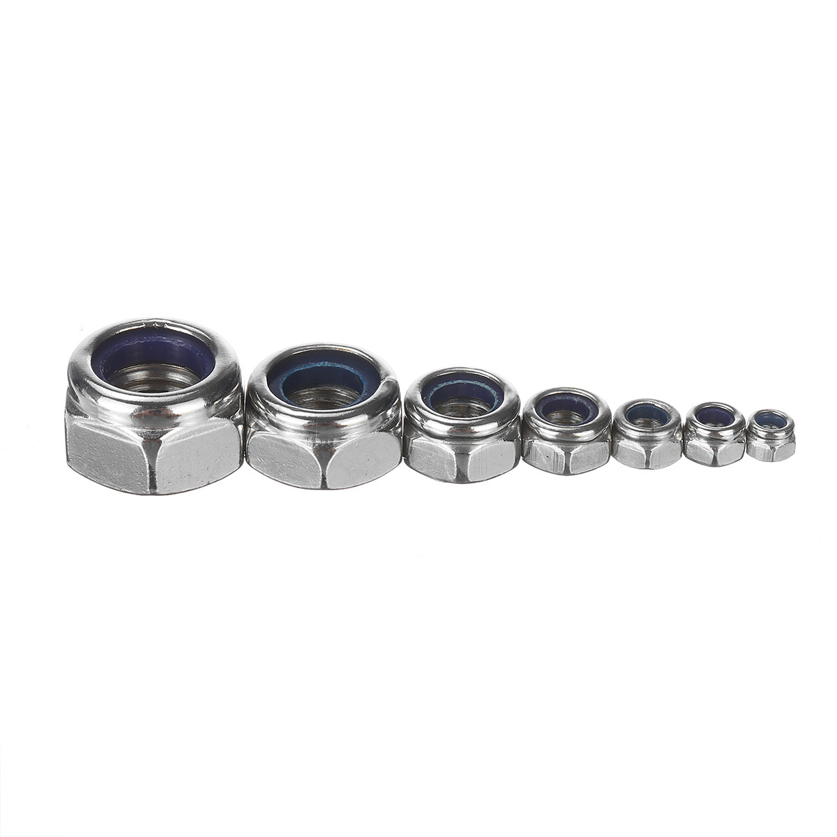 Dark Slate Gray 170Pcs Stainless Steel Lock Nut Assortment M3/4/5/6/8/10/12 Nylon Insert Kit