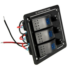 Black 12V 24V Waterproof Aluminum LED Rocker Switch Panel Bracket  (Black)