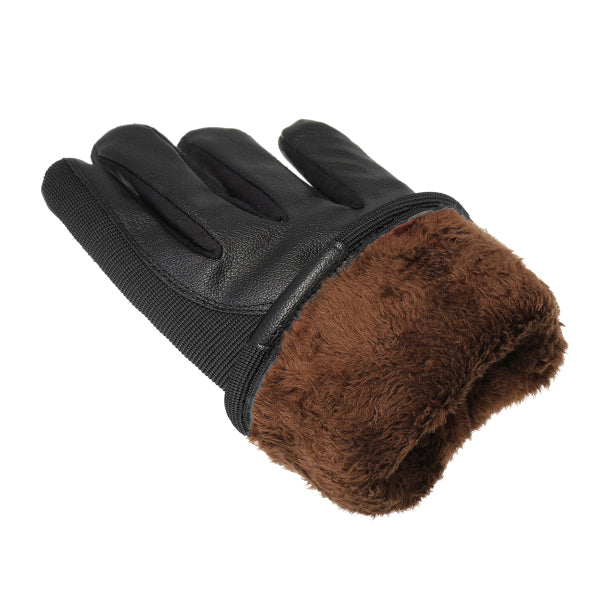 Saddle Brown Motorcycle Leather Gloves Touch Screen Winter Warm Waterproof Red Blue Black Grey