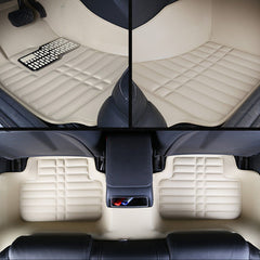 3Pcs Leather Full-Encased Car Floor Mat Front Rear Liner Waterproof for Cadillac CTS 4-Door 2008-2013 - Auto GoShop