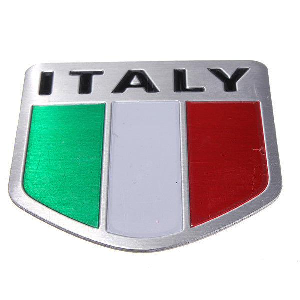 Dark Red Italy Flag Alloy Metal Auto Racing Sports Emblem Badge Decal Sticker