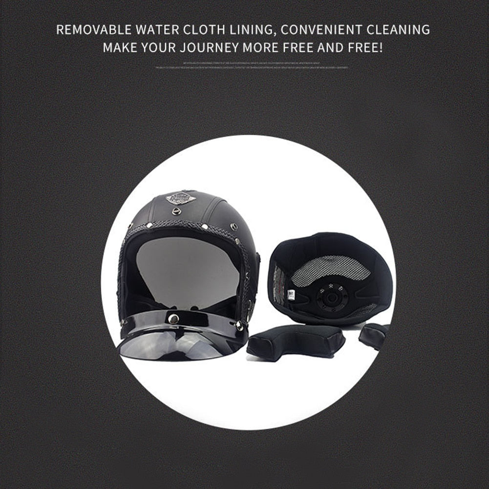 Snow Unisex Retro Characteristic Four Seasons Universal 3/4 Leather Motorcycle Electro-mobile Helmet MTB helmet