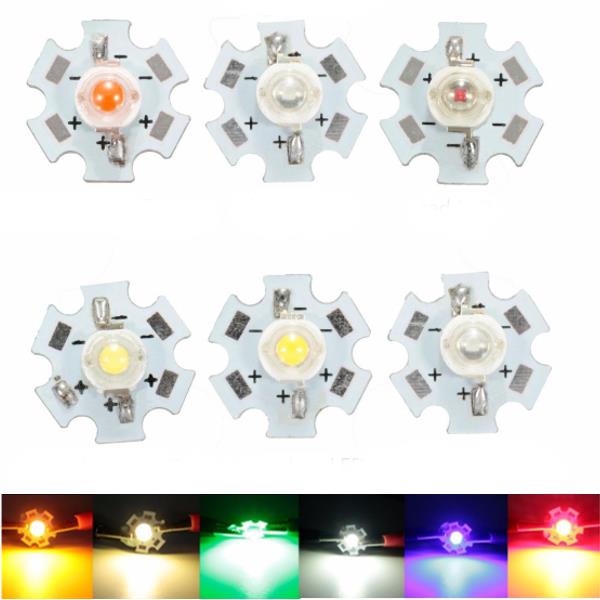 White Smoke 3W High Power LED PCB Bulb Beads Chips Car Indoor Reading Lamp Aquarium Heat Sink