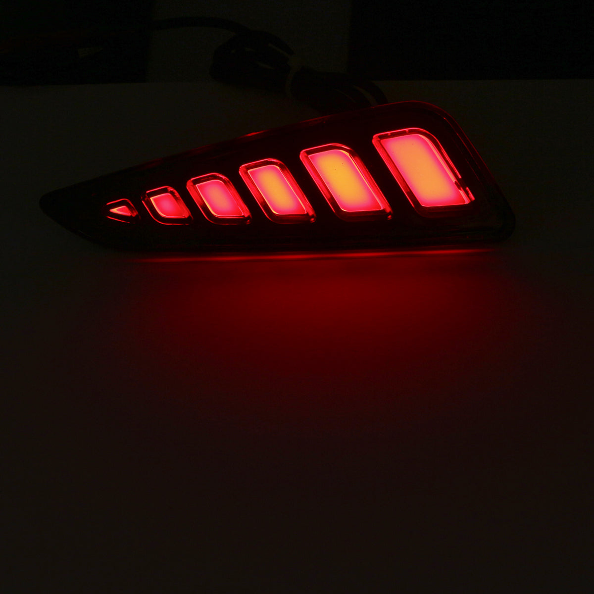 Dark Red Pair LED Rear Bumper Reflector Driving Brake Lights for Toyota C-HR 2016-2020