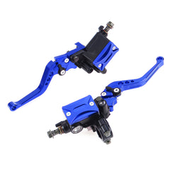 Royal Blue 7/8 Inch 22mm Motorcycle Hydraulic Brake Clutch Master Cylinder Reservoir Lever With Cable Aluminum Universal