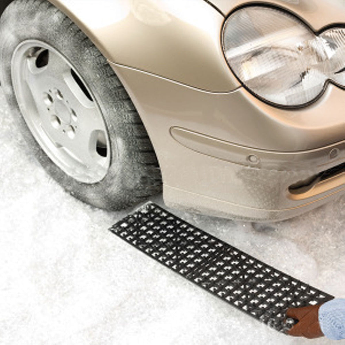 Pair Black Recovery Tracks Road Tyre Ladder Anti-skid Sand Track for Mud Sand Snow Grass - Auto GoShop