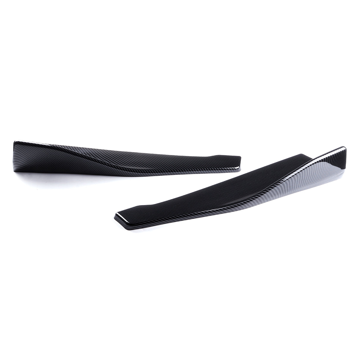 Black 2pcs 48cm Carbon Fiber Universal Anti-Scratch Car Rear Bumper Lip Wrap Angle Splitters Mudguards