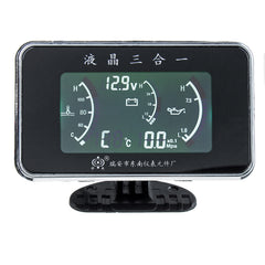 12V 24V 3-In-1 LCD Car Digital Alarm Gauge Voltmeter Oil Pressure Fuel Water Temperature Temp - Auto GoShop