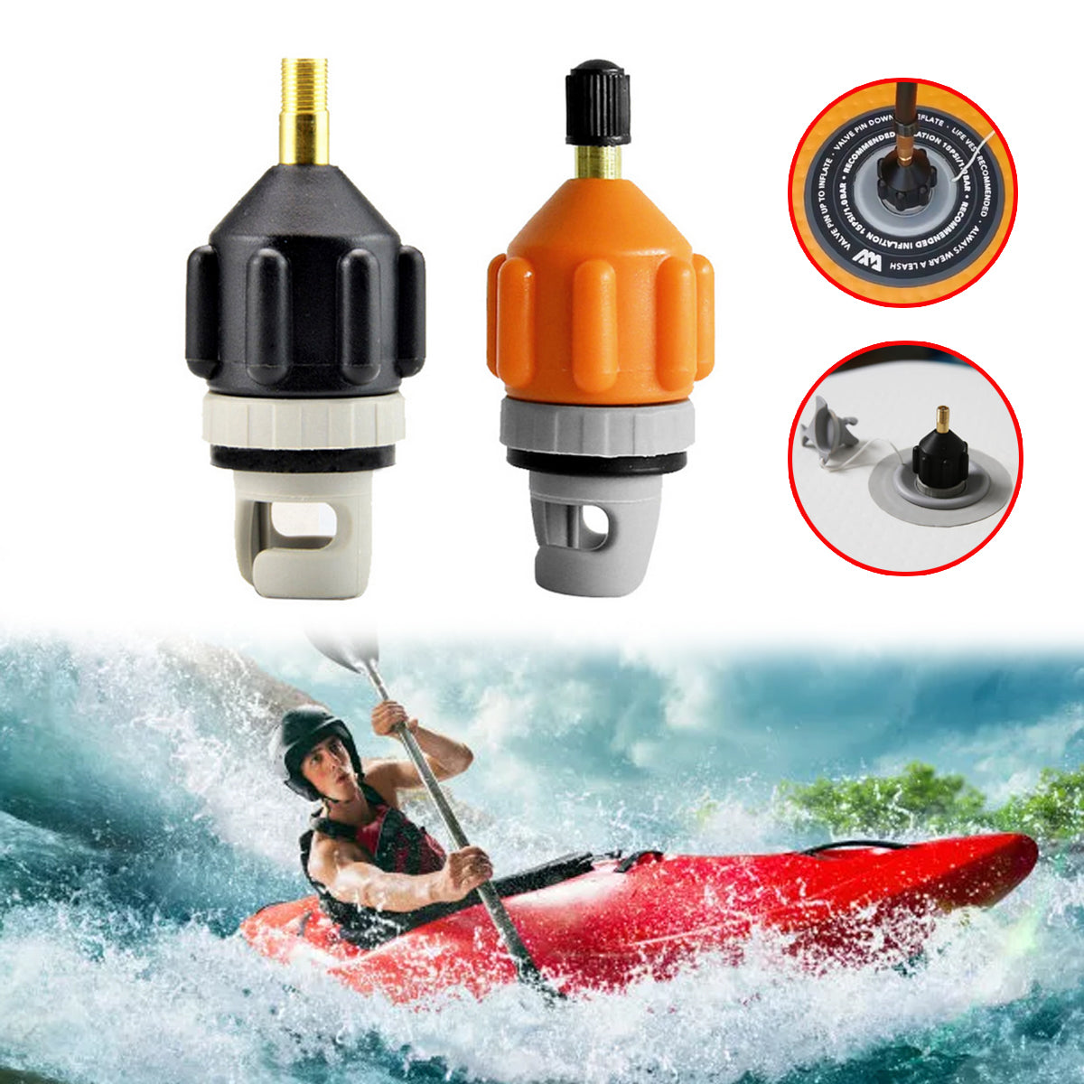 Chocolate Pump Adapter Inflatable Boat Air Valve Adaptor Paddle Board for Canoe Kayak