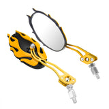 Goldenrod Pair 8/10mm Universal Motorcycle Motorbike Scooter Rear View Side Back Mirrors