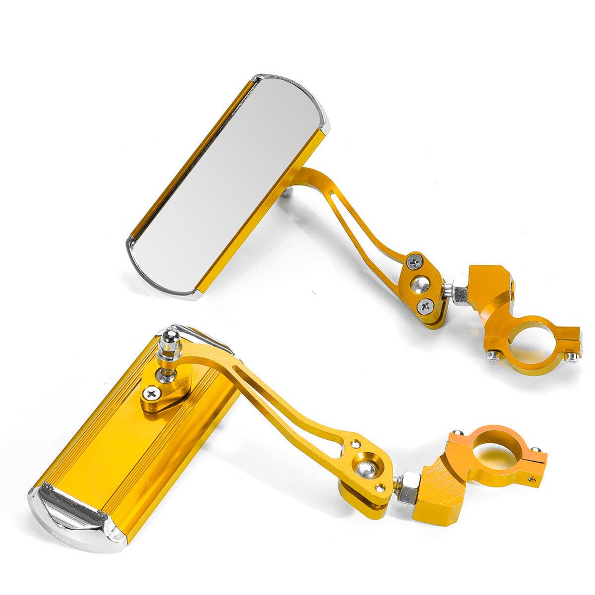 Goldenrod Pair 360° Rotate Rearview Mirrors Adjustable Aluminum Alloy Cycling Bike Mirror Motorcycle