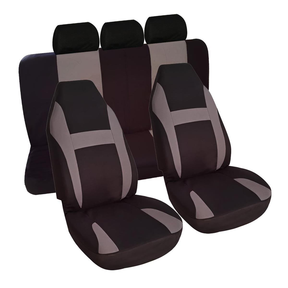 Black 7PCS Universal Front Seat Covers Set Fit For Auto Car SUV Trucks