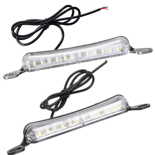 White Smoke Universal 12SMD LED License Plate Lights Tail Lamp 6000K Xenon White 12V