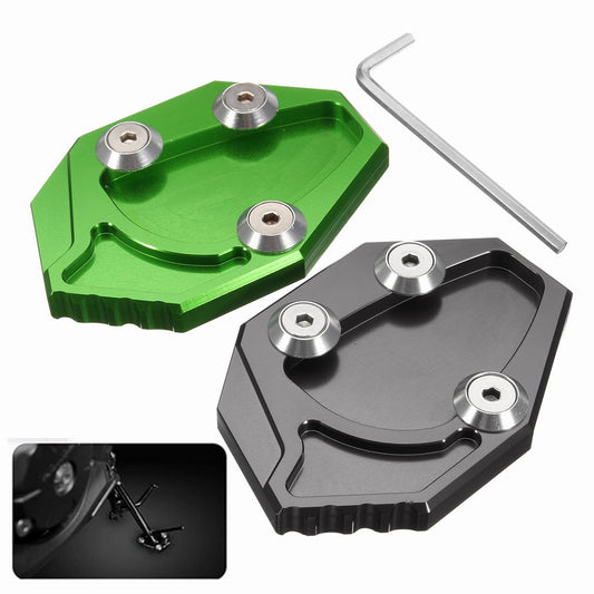 Olive Drab CNC Motorcycle Side Stand Kickstand Enlarge Plate Pad For Kawasaki GTR1400 ZX14R 08-15