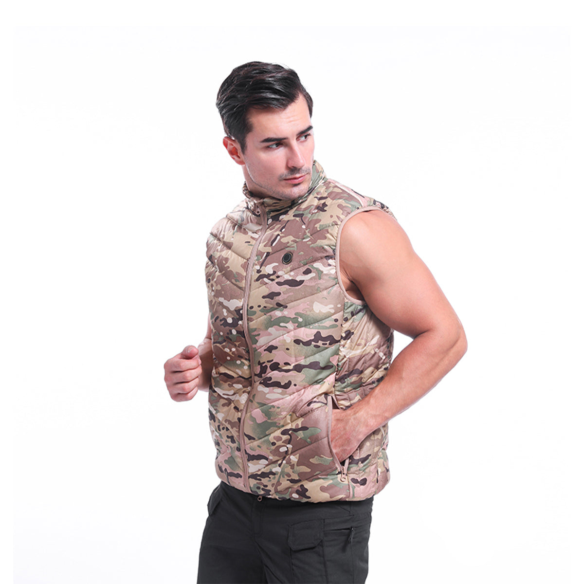 White USB Security Three-speed Thermostat Electric Vest Camouflage Outdoor Sports Warm