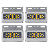 Gray 4pcs 24V Flowing LED Side Marker Signal Light Indicator For Truck Trailers