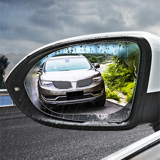 Yellow Green Cafele Car Rearview Mirror Protective Film Rainproof Anti Fog Anti-glare Window Clear Protector 2Pcs