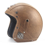 Dark Olive Green retro 3/4 motorcycle helmet