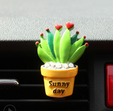 Yellow Green Car Air Freshener Plants Perfume Vent Outlet Air Conditioning Fragrance Clip Cute Creative Ornaments Interior Auto Accessories