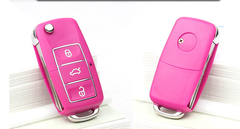 Hot Pink Applicable color 3 key folding key shell Volkswagen car key shell