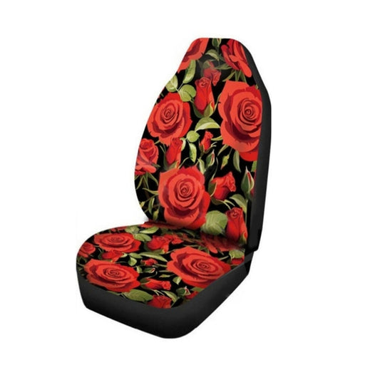 1/2 PCS Universal Car Front Seat Cushion Cover Rose Printed Full Protector - Auto GoShop
