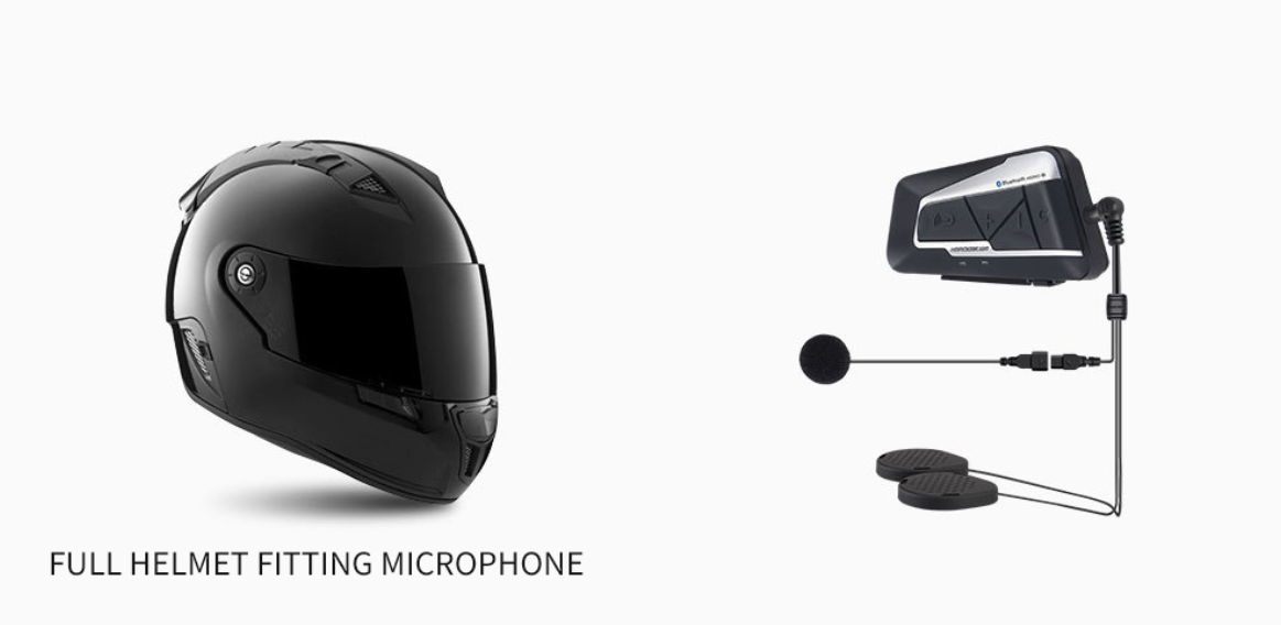 Black HEROBIKER 1200M Bluetooth Interphone Moto casque Interphone casque étanche sans fil Bluetooth Moto casque Interphone (Style1 black)