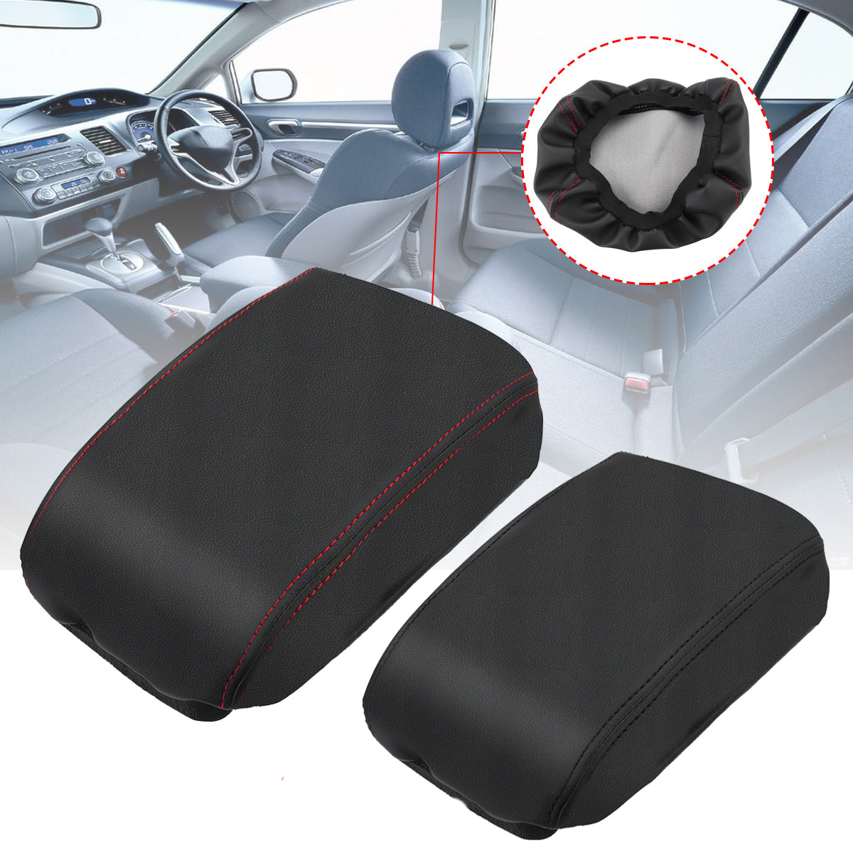 PU Leather Car Center Armrest Console Box Cover Protection For Honda Civic 2006-2011 - Auto GoShop