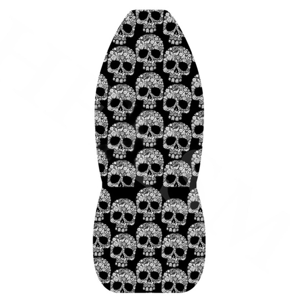 1/2Pcs Skull Print Front Car Truck Seat Cover Fabric Cases Protector Breathable - Auto GoShop