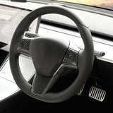 3pcs ABS Steering Wheel Cover Trim Carbon Fiber For Tesla model 3 17-19 - Auto GoShop