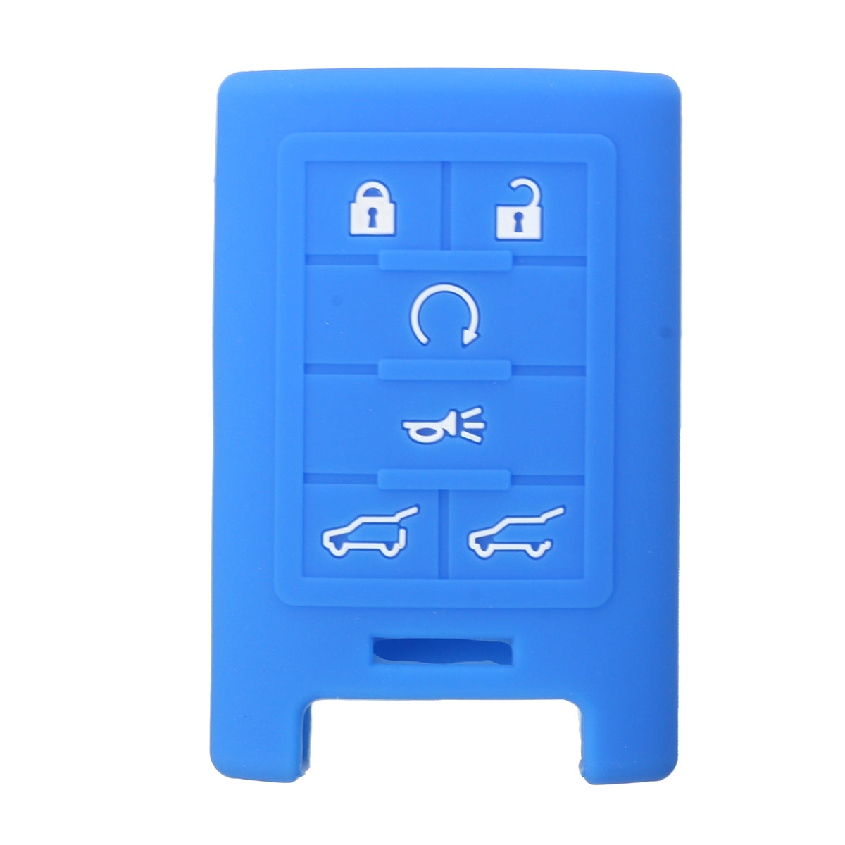 Dodger Blue 6 Buttons Silicone Remote Key Case Shell Cover Holder For Cadillac CTS Escalade