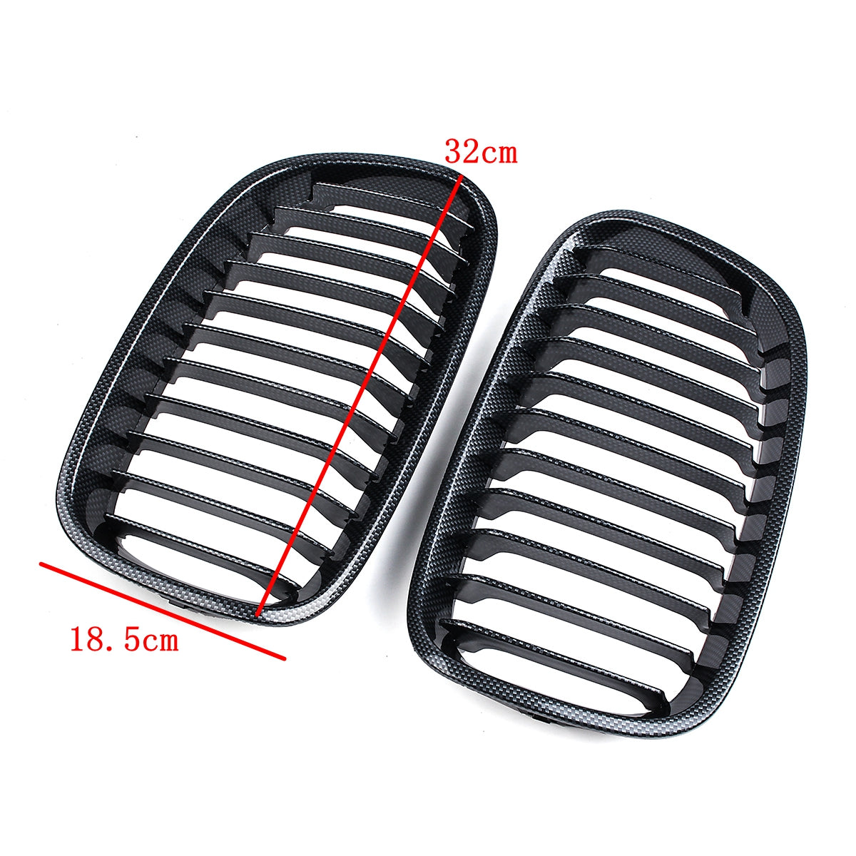 Dark Slate Gray Pair Carbon Fiber ABS Front Kidney Grille For BMW F20 F21 2011-2014