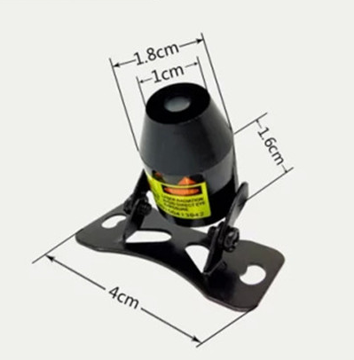 Black Laser fog light anti-tailing laser spotlight anti-collision warning light (Black)