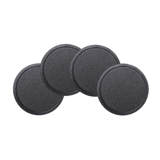 Round Metal Plate PU Leather Surface Iron Sheet Black 4PCS for Magnetic Car Phone Holder - Auto GoShop