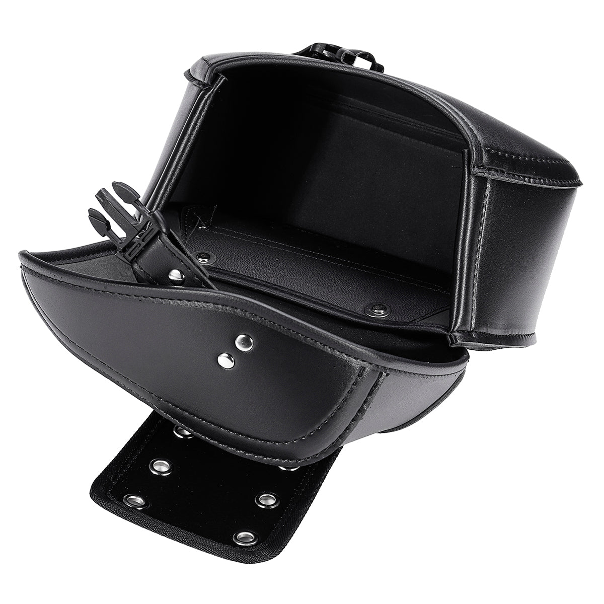 Black Universal Motorcycle PU Leather Small Saddlebags Side Storage Tool Bag For Harley