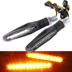 Dark Slate Gray 2pcs Motorcycle LED Turn Signal Indicator Blinkers Amber Lights