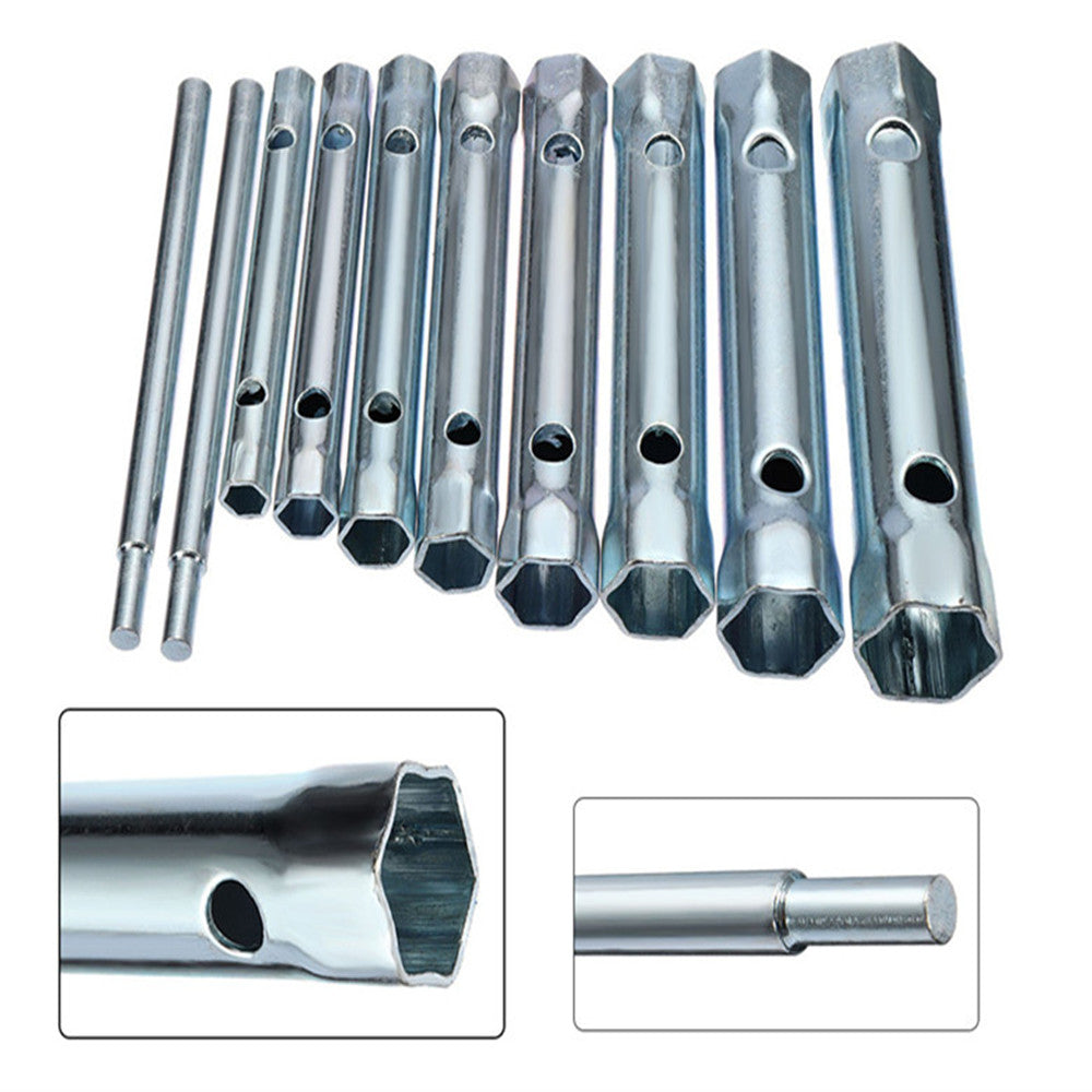 Slate Gray 6Pcs 8-19mm/10pcs 6-22mm Metric Tubular Box Wrench Set Tube Bar Spark Plug Spanner