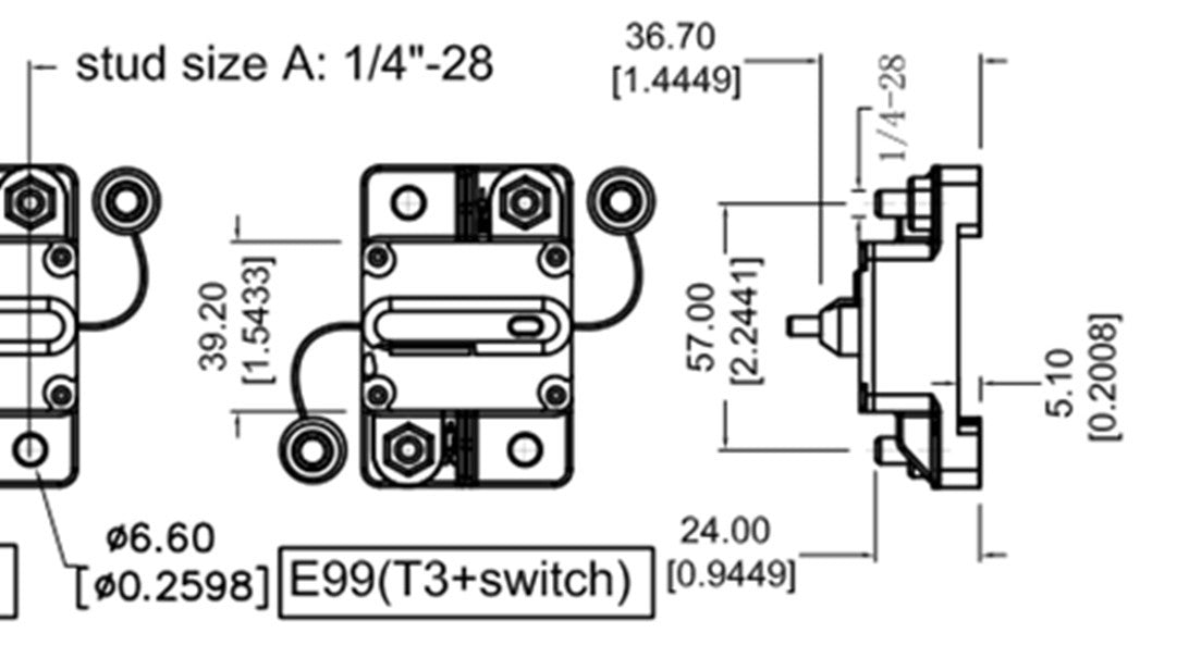White Smoke 50 Amp Circuit Breaker with Manual Reset