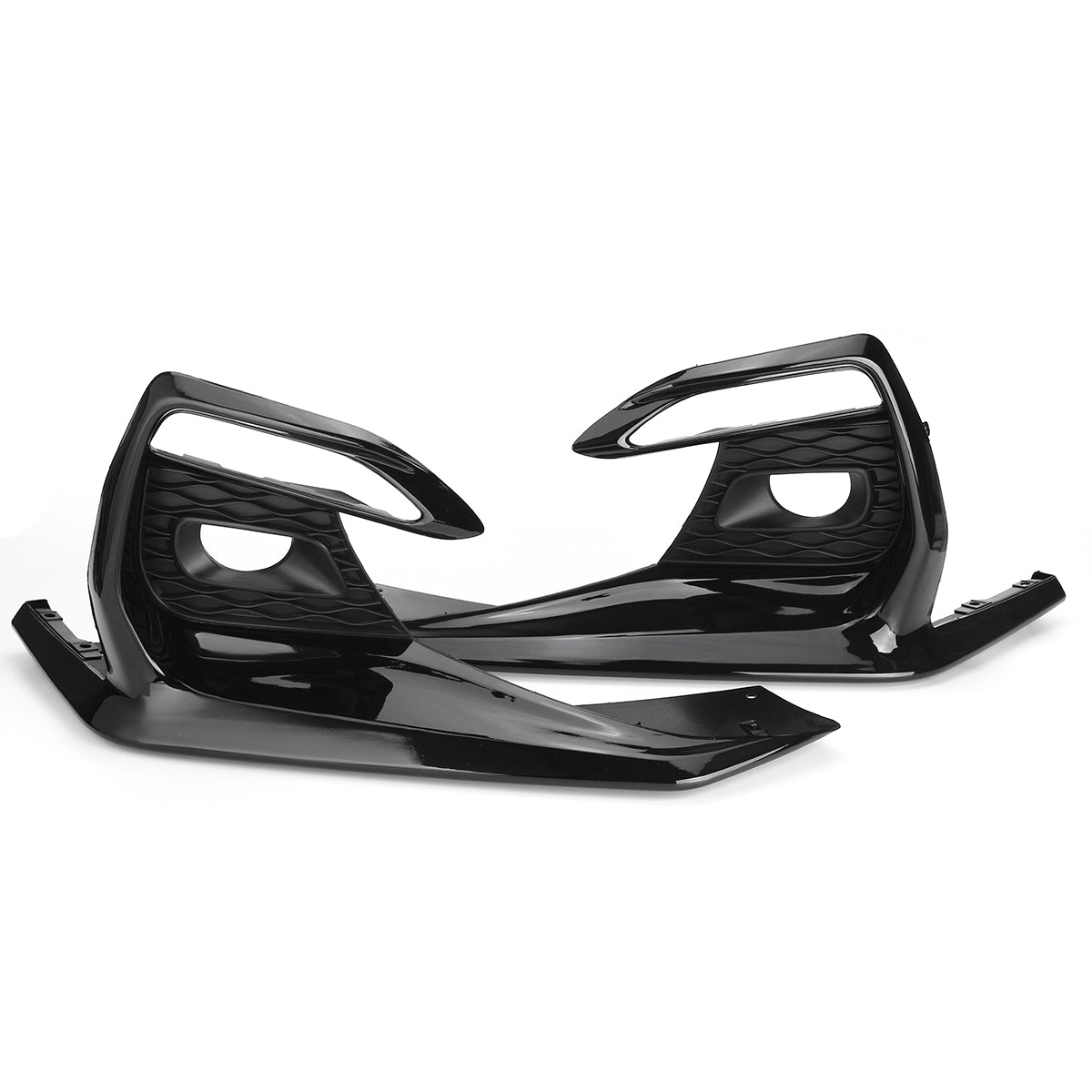 Black Gloss Black Fog Light Lamp Bezel Bumper Cover Cap For Infiniti Q50 Sport 18-2020