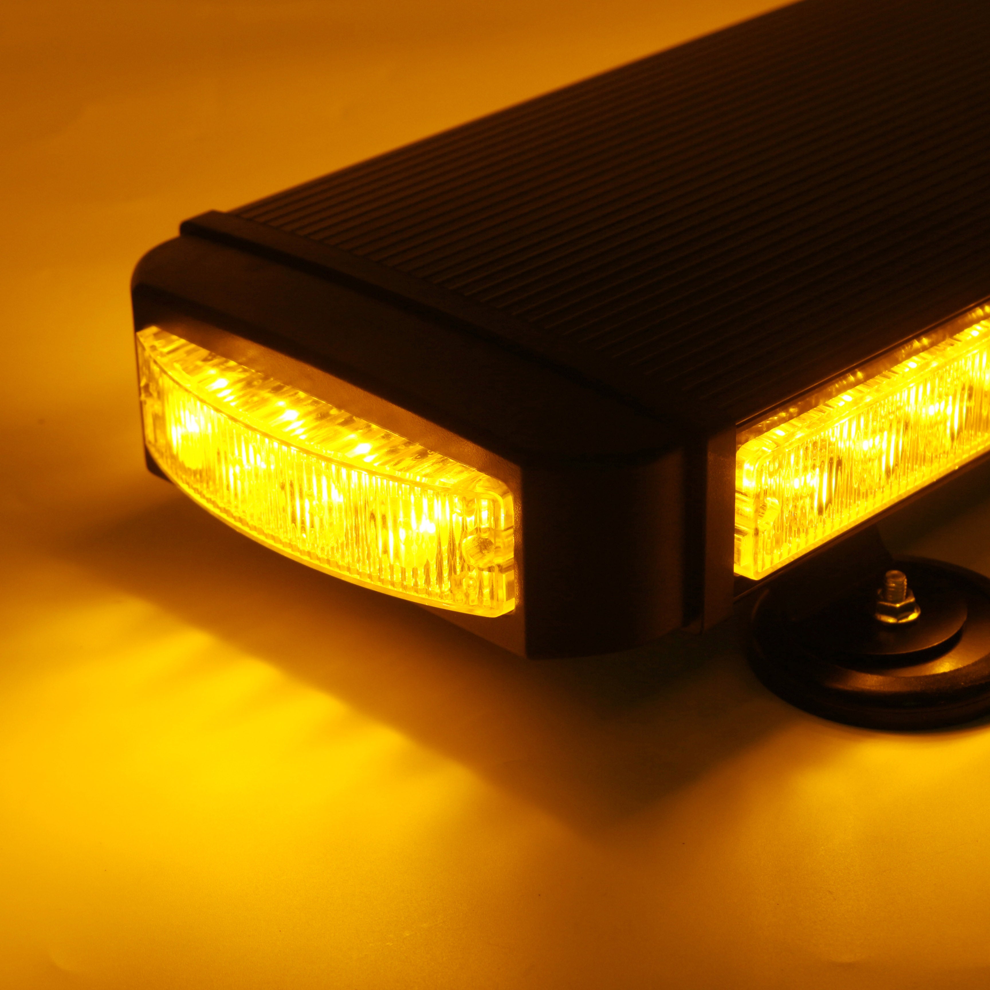 Yellow 22Inch 40LED Car Roof Top Warning Strobe Light Bar 7 Flashing PatternS Beacon Magnetic Amber Lamp