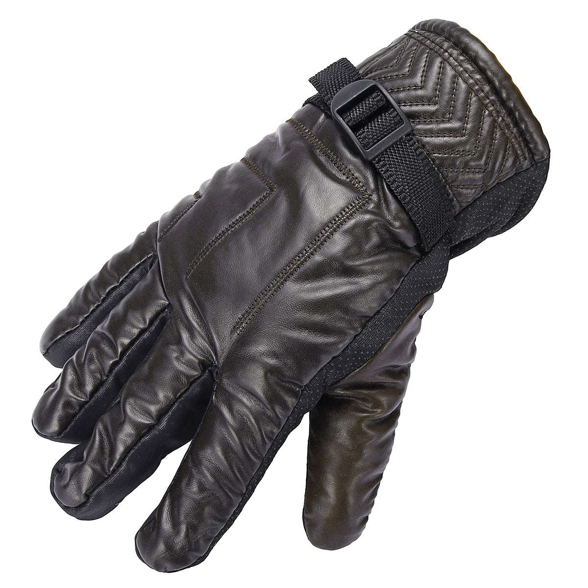 Dark Slate Gray Warm Gloves Mittens Simulation Leather Full Fluff Windproof Motorcycle Cold Protection
