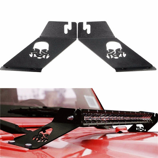 1 Pair 20inch LED Light Bar Hood Mounting Brackets Fit for 07-16 Jeep Wrangler - Auto GoShop