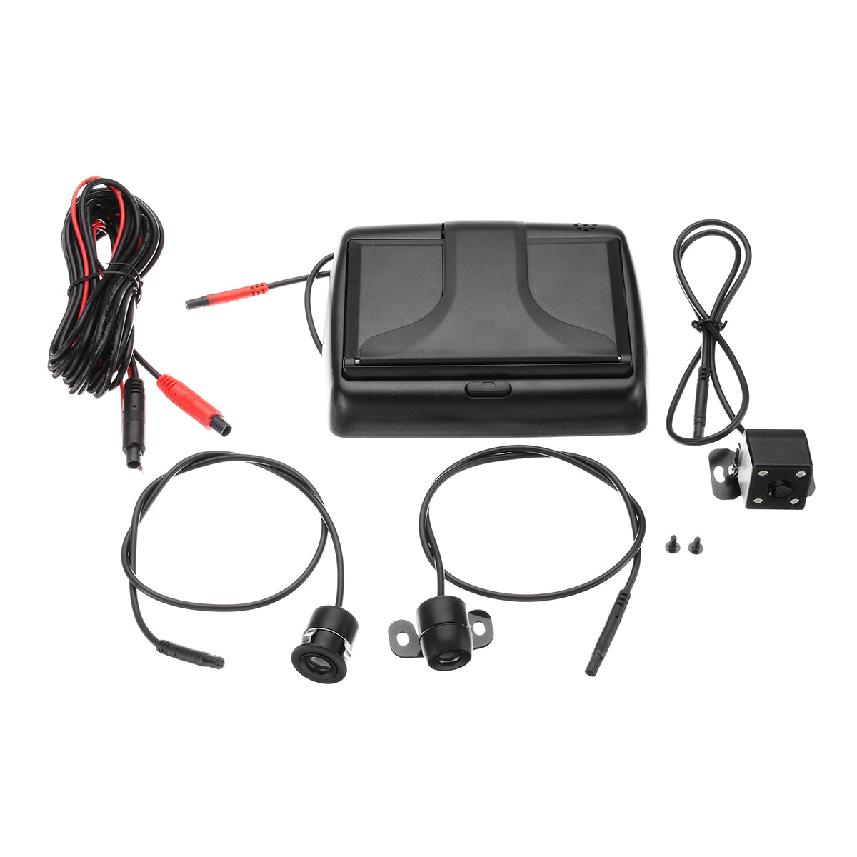 Foldable 4.3 Inch LCD Car Reverse Rear View Monitor Parking Backup Camera Set - Auto GoShop