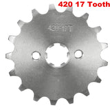 Slate Gray 420 10/11/12/13/14/15/16/17/18/19 Tooth Front Counter Sprocket 17mm Shaft For 70cc 110cc 125cc Motorcycle Pit Dirt Bike ATV
