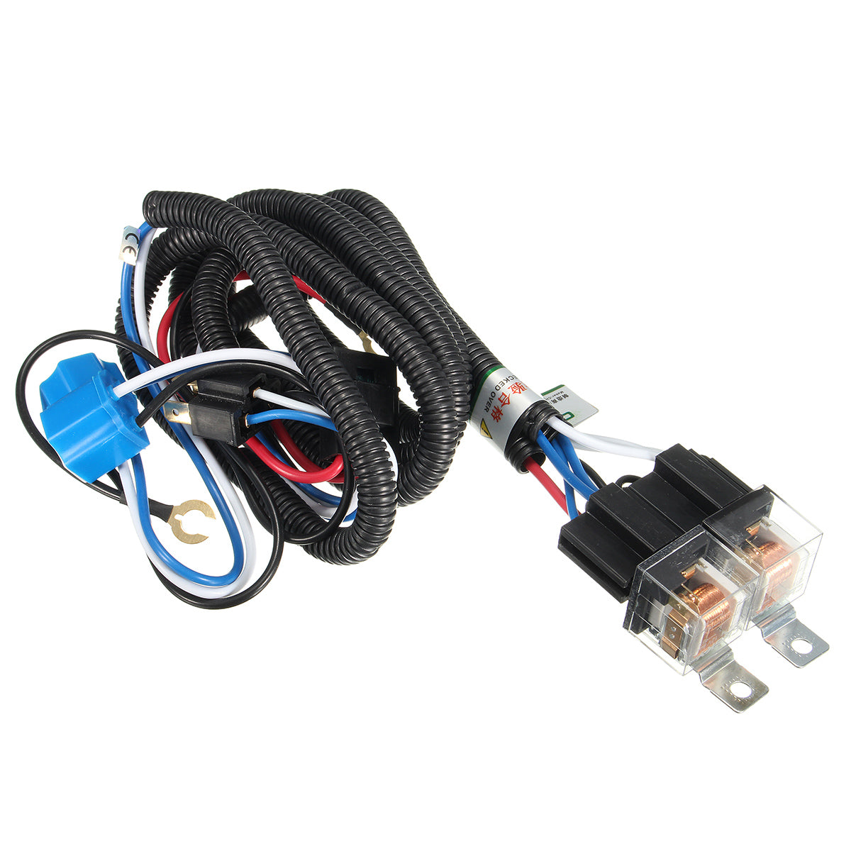 Dark Slate Gray 12V 7inch H4 Headlight 2 Headlamp Relay Wiring Harness Light Socket Plug Connector