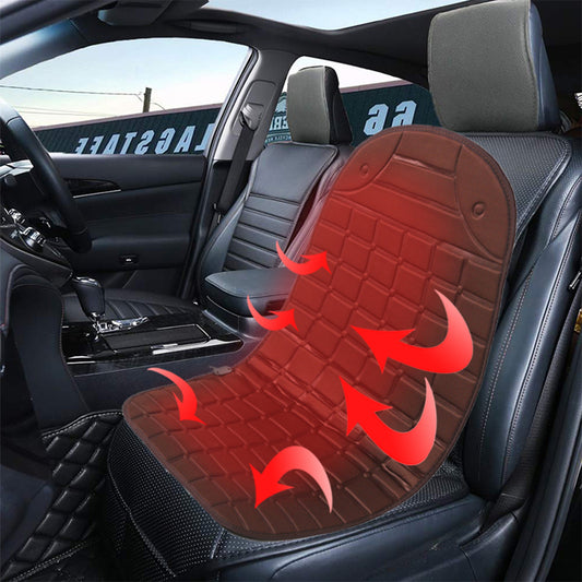 Heated Seat Cushion 12V Nonslip Car Heating Seat Cover Pad Winter Warm Backrest - Auto GoShop