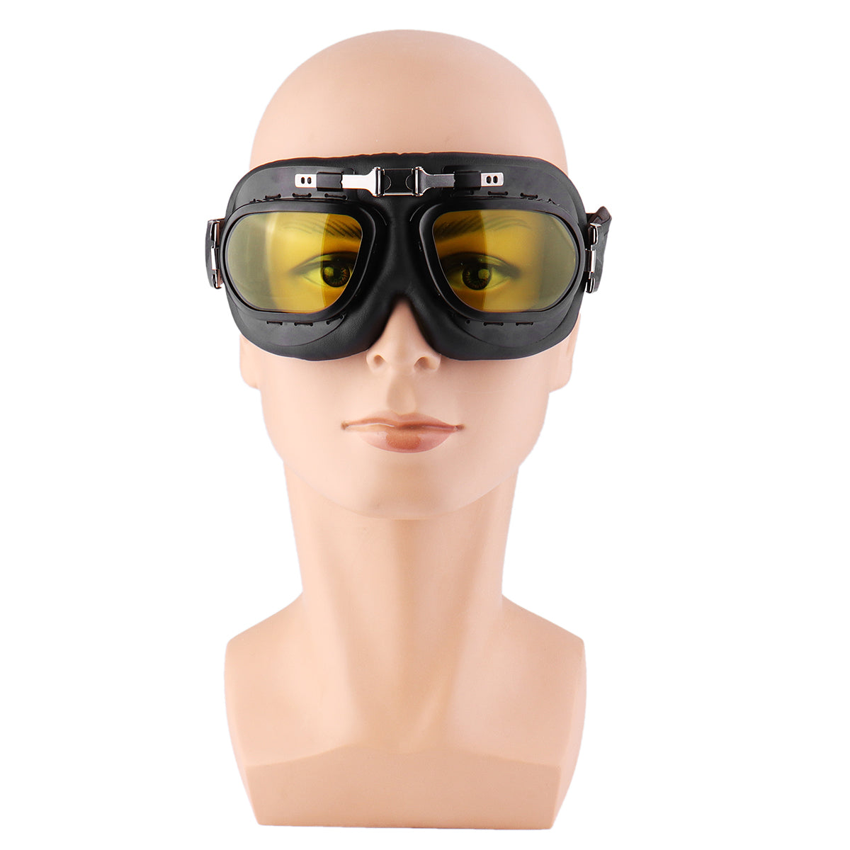 Tan Motorcycle Goggles Glasses Vintage Classic Goggles Retro Pilot Cruiser Steampunk UV Protecti